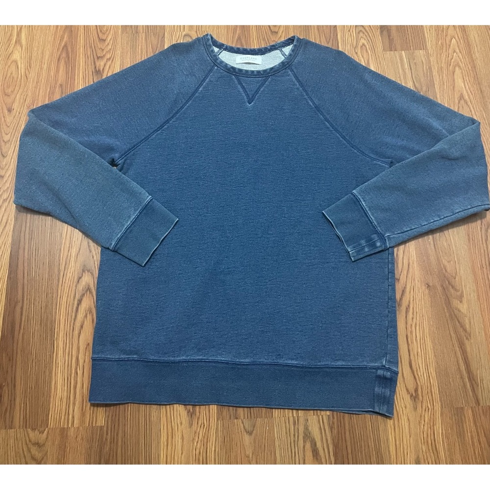Everlane Sweatshirt Mens Extra Large Garment Dyed Raglan Crewneck Pullover